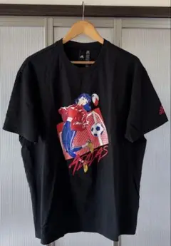 【【adidas アディダス】】　プリント　半袖　Tシャツ　2 XＬ　ブラック