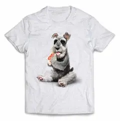 いちごフルーツサンドを食べるシュナウザー 犬 半袖Tシャツ メンズ レディース