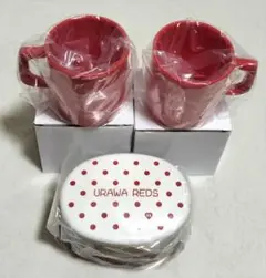 【匿名配送】浦和レッズ マグカップ 弁当箱 プラスチック 3点セット 赤