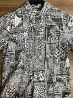 Reyn Spooner 半袖シャツ M モノクロ
