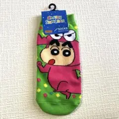 クレヨンしんちゃん ソックス サイズ15-21cm 緑、ピンク　チョコビ