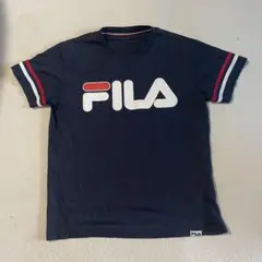 FILA ネイビー Tシャツ ストライプ袖