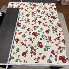 藤田久美子　チェリーといちごのコットン生地 約117cm x 65cm