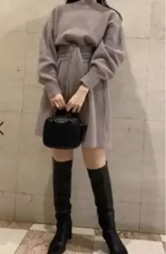 snidel ベルティッドニットワンピース