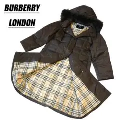 【極美品】バーバリーロンドン ダウンコート/ノヴァチェック/Lサイズ