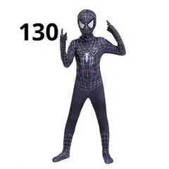 130ブラックスパイダーマン　子供キッズコスプレ　仮装服
