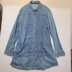 design aera　デザインアエラ　デニム風長袖チュニック　Lサイズ