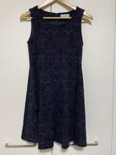 ベロアドレス ワンピース ネイビー 膝上 【匿名】