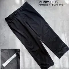【PERRY ELLIS】PORTFOLIO ノータックトラウザー 黒