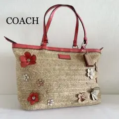 COACH コーチ A4 かごバッグ トートバッグ 花模様 肩掛け29861