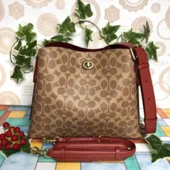 COACH コーチ ウィロウ ショルダー バッグ シグネチャー キャンバス 新品