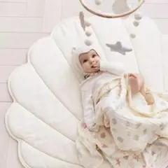 ベビー マット 貝殻❤シェル ホワイト お昼寝マット インテリアマット 子供部屋