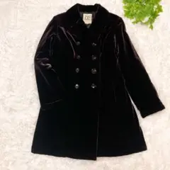 【美品】ミッシェルクラン ロングコート ベロア 40 ヴィンテージ