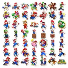 ☆スーパーマリオ☆ ステッカー お得50枚売り! 任天堂 マリカー ゲーム