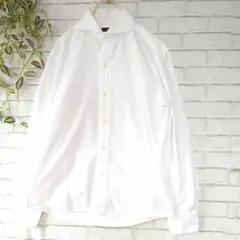 azabu tailor　 ホワイト　長袖　小さめ襟　ワイシャツ　綿　日本製　F