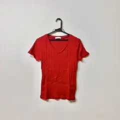 AZUL BY MOUSSY リブ編み レッド 赤 Tシャツ