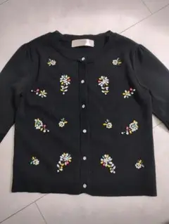 tocco closet luxe フラワーラインストーン装飾カーディ M