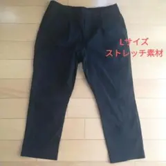 カジュアルパンツ ハーフパンツ　黒　ウエストゴム　L