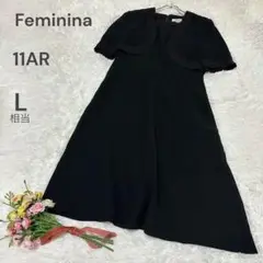 フェミニーナ 礼服 半袖 黒 ブラックフォーマル 刺しゅうデザイン イベント 式