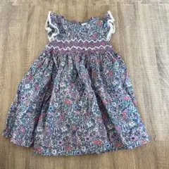 next baby 花柄 ワンピース スモッキング刺繍 6-9months