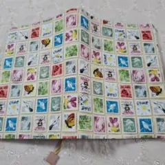 ◇ブックカバーB6サイズ◇切手 STAMP◇USAコットン