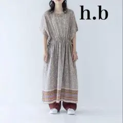 h.b⭐︎ やわらかインド綿　ペイズリー柄　ドロストワンピース　ロング丈
