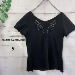 コムサデモード　COMME CA DU MODE　スパンコール付き　半袖Tシャツ