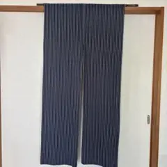 暖簾　藍色ストライプ