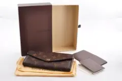 ルイヴィトン LOUIS VUITTON モノグラム 長財布 茶 箱入 匿名配送