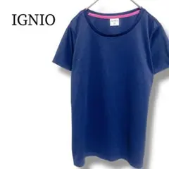 イグニオ IGNIO Tシャツ M スポーツウエア ネイビー 半袖 トレーニング