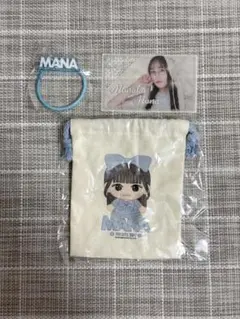 FRUITS ZIPPER 真中まな　ミニ巾着　ヘアゴム　ラッフルカード