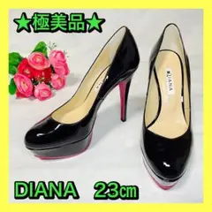 DIANA ダイアナ 23㎝ エナメル パンプス ピンクソール ストーム ヒール