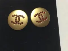 未使用 CHANEL イヤリング 金✖️赤 箱+袋+リボン+刻印 有