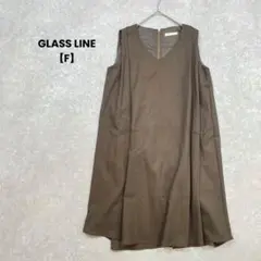 a679＊GLASS LINEノースリーブワンピース　ダークブラウン【F】お洒落