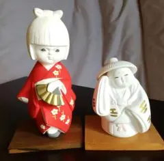 博多人形 2体セット(台座つき)