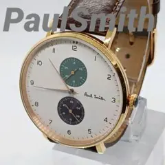 【美品】Paul Smith ポールスミス 腕時計 ラウンド デイト ゴールド