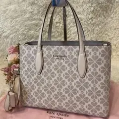 美品 希少 ケイトスペード 2way ショルダーバッグ スペードフラワー 白