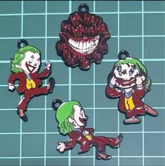 004 ジョーカー チャーム 4個セット アクセサリーパーツ カン付き 映画