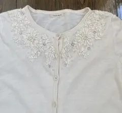 Lest Rose 夏麻58%刺繍付き五分羽織物￼着丈短め