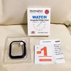 41mm❣️Apple Watch用ケース 強化ガラス　防水ケース　ブルー