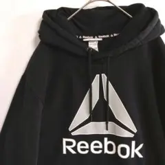 A27　Reebok　スウェットパーカ　L　黒　ふっくら　US古着