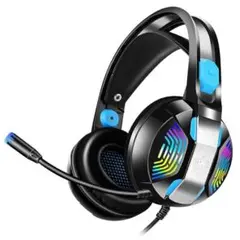 ゲーミングヘッドフォンセット 有線3.5mm 7色LEDライト マイク付　新品