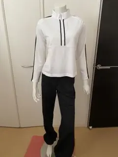 パラディーゾ　ホワイト長袖ポロシャツ