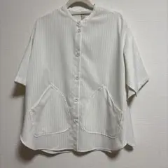 sirone スリットスリーブピンストライプシャツ