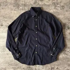 90s ノーティカ ボタンダウンシャツマルチストライプ ネイビー Mサイズ 古着