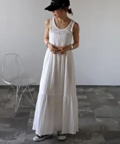 BONJOUR SAGAN シャドーストライプキャミワンピース