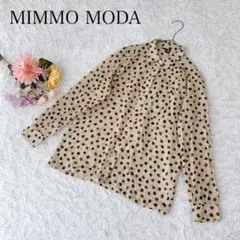 【L】MIMMO MODA　長袖シャツ　ブラウス　総柄　金ボタン　綿100