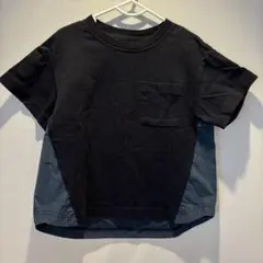GU バックチェック切替Tシャツ　120cm