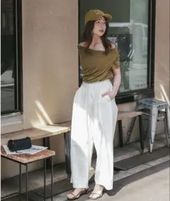 titivate オフショルダーハーフスリーブTシャツ