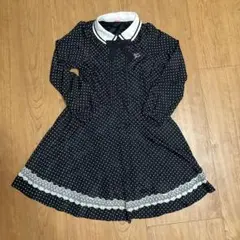 mezzo piano♡ブラックドット柄 ワンピース